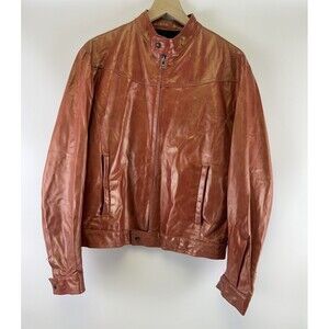 The Suite Shop Firenze Moto Leather Jacket Light Red Italy Handmade Women Medium